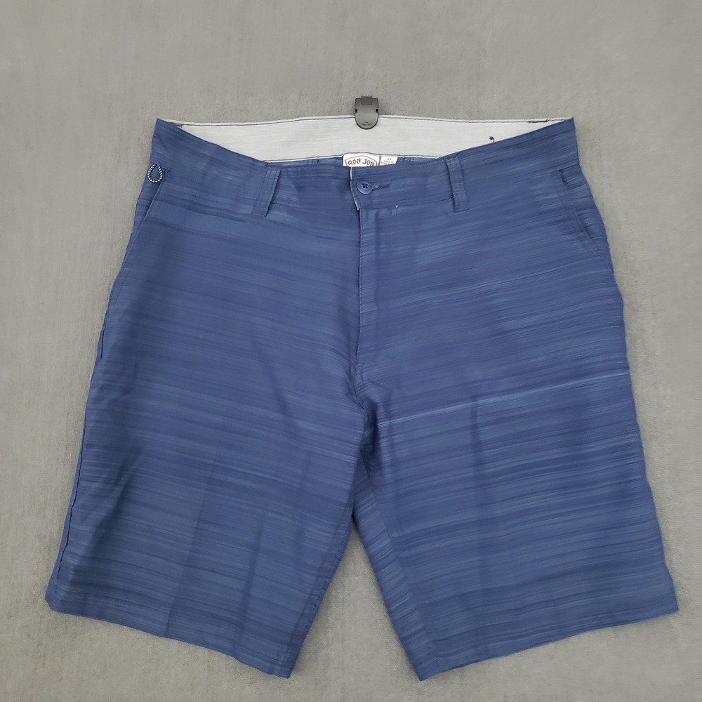 Ron Jon Surf Shop Hybrid Shorts Mens 34 Blue Textured Stretch